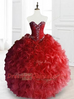 Beautiful  Ball Gown Sweet 16 Gowns with Beading and Ruffles