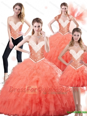 Super Hot Watermelon Elegant Quinceanera Dresses for 2015