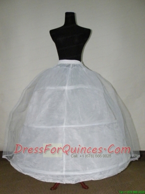White Tulle And Organza Floor-length Petticoat For Ball Gowns