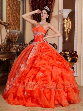 Perfect Red Ball Gown Sweetheart Floor-length Organza Beading Quinceanera Dress