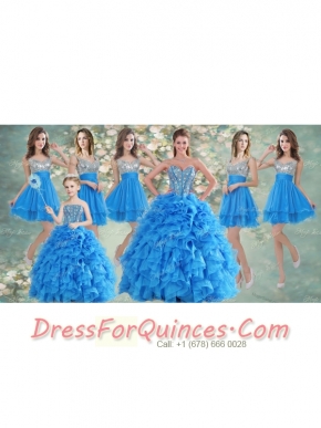 Customized Ball Gown Beaded Sweet 16 Gown and Sequined Short  Dama Dresses Ruffled Mini Quinceanera Dress