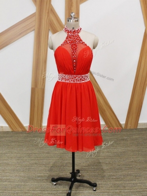 Fabulous Sleeveless Zipper Beading and Ruching Prom Evening Gown