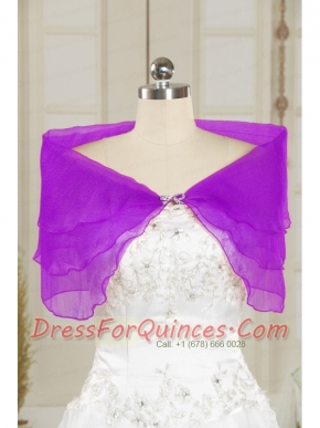 2015 Fashionable Purple Shawls with Beading