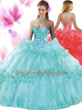 Fantastic Sweetheart Sleeveless Organza Quinceanera Gown Pick Ups Lace Up