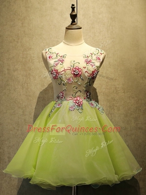 Dramatic Sleeveless Embroidery Lace Up Prom Dresses