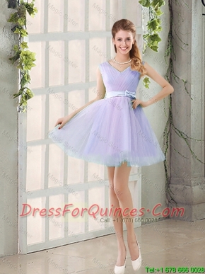 2016 Fall Perfect V Neck Strapless Belt Short Prom Dresses
