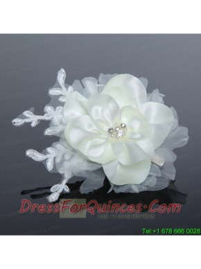 Tulle and Lace Wedding Fascinators with Imitation Pearls