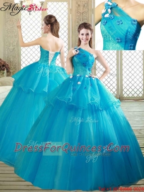 Popular One Shoulder Quinceanera Dresses with Ruffles and Appliques