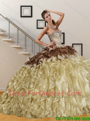 Elegant Sweetheart Multi Color Quinceanera Dresses with Embroidery and Ruffles