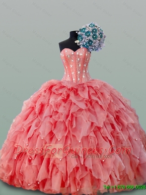2015 Perfect Sweetheart Quinceanera Dresses with Beading