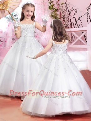 Lovely Square Beaded and Belted Mini Quinceanera Dresses in Tulle