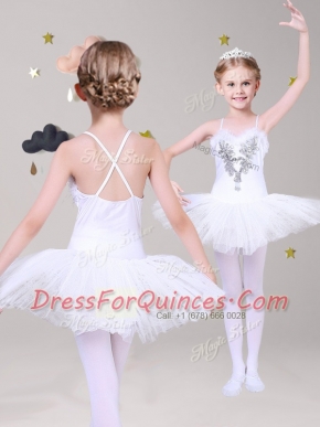 Classical White A-line Appliques Flower Girl Dresses Criss Cross Lace Sleeveless Mini Length