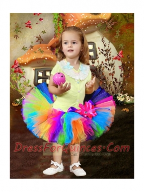 2014 Pretty Tulle Mini-length Little Girl Dresses with V-neck