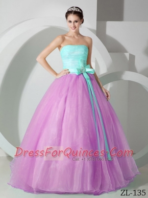 Classical Ball Gown Strapless In Colourful Sashes and Ruching For Quinceanera Dresses