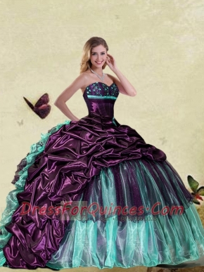 2015 Detachable Colorful Quinceanera Dress with Pick up