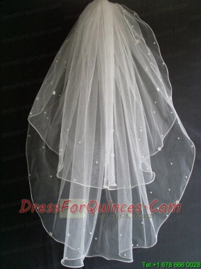 Beading Tulle Two Layers Wedding Veil