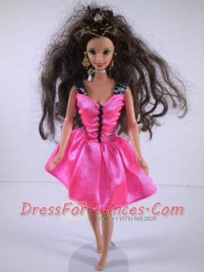 Lovely Handmade Pink Dress With Knee-length Dress for Noble Barbie