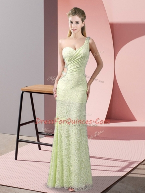 Romantic Sleeveless Beading and Lace Criss Cross Evening Dress
