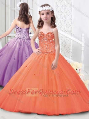 Hot Sale Spaghetti Straps Tulle Mini Quinceanera Dress with Beading