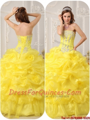 Elegant Strapless Beading and Ruffles Quinceanera Gowns
