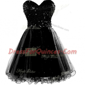 Chiffon Sleeveless Knee Length Dress for Prom and Beading and Ruching