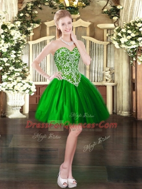 Sleeveless Beading Lace Up Party Dress