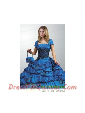 Remarkable Royal Blue Quinceanera Jacket On Sale with Open Front