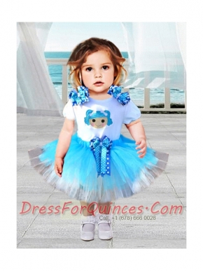 2014 Elegant Scoop A-Line Knee-length Little Girl Dress with Bowknot