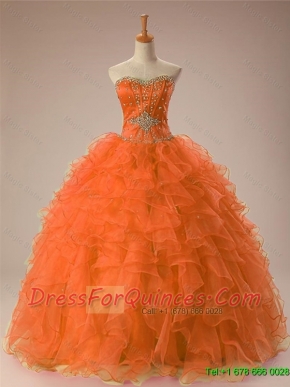 Inexpensive Sweetheart Beaded Quinceanera Dresses in Organza