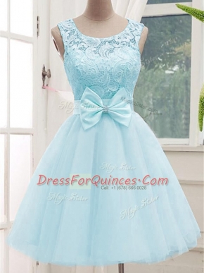 Sleeveless Lace Lace Up Damas Dress