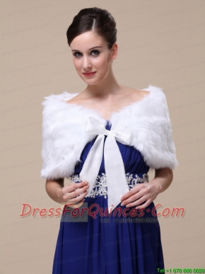 Rabbit Fur Special Occasion / Wedding Shawl  In Ivory With Off The Shoulder