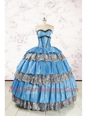 Unique Beading Sweetheart Ball Gown Quinceanera Dresses for 2015
