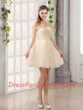 2015 Sturning Sweetheart A Line  Dama Dress with Beading