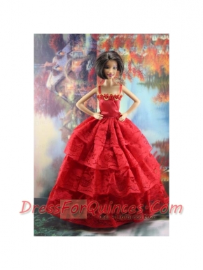 Amazing Red Lace Party Dress Made To Fit the Barbie Doll