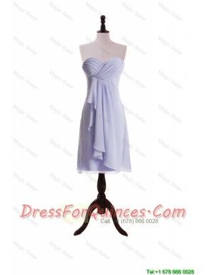 Cheap New Style Lavender 2015 Short Prom Dresses with Ruching and Ruffles