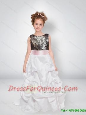 Sweet A Line Scoop Camo Flower Girl Dresses with Bowknot