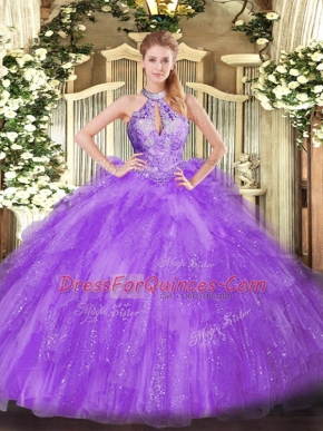 Gorgeous Organza Sleeveless Floor Length Sweet 16 Quinceanera Dress and Beading