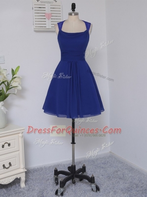 Popular Royal Blue Straps Neckline Lace Vestidos de Damas Sleeveless Zipper