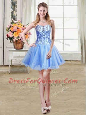 Sweet Sleeveless Sequins Lace Up Prom Gown
