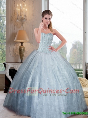 2015 Fashionable Sweetheart Ball Gown Quinceanera Dresses with Beading