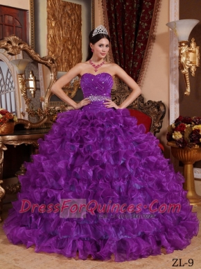 2014 Purple Ball Gown Sweetheart Sleeveless Floor-length Cheap Quinceanera Dresses