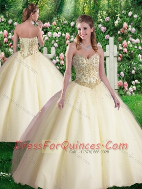 Pretty Ball Gown Sweetheart Quinceanera Dresses in Champagne