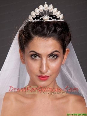 Exclusive Tiara With Beading and Pearl  Decorate
