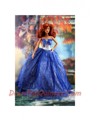 Fashion Royal Blue Dress For Barbie Doll