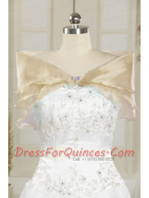 Organza Beading Champagne Fall Shawls for Wedding
