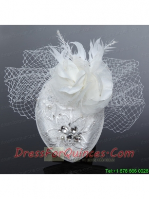 White 2014 Lovely Rhinestone Feather Hat Hair Ornament