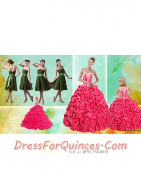 Pick Ups Ball Gown Quinceanera Dress and Strapless Ruching Short Prom Dresses and Appliques Little Girl Dress