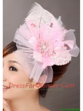 Sweet Tulle Feather Side Clamp Diamond Hairpins Birdcage Veils