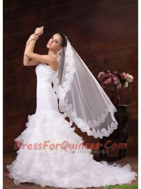 Lace Appliques Tulle Graceful Wedding Veil