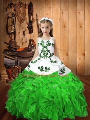Sleeveless Organza Lace Up Pageant Gowns For Girls for Sweet 16 and Quinceanera